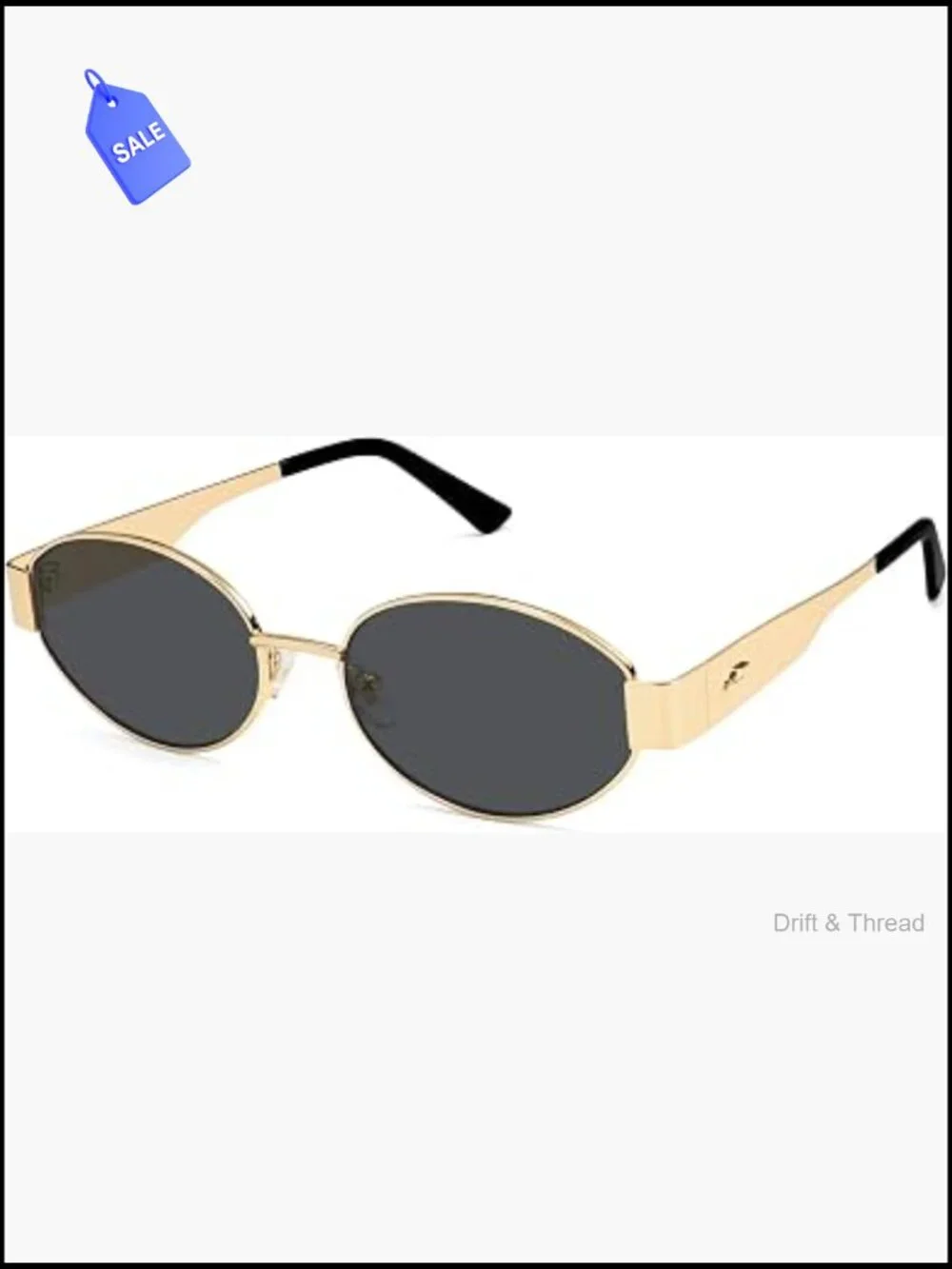 Retro Oval Sunglasses Women Metal Frame UV400 Classic Vintage Shades